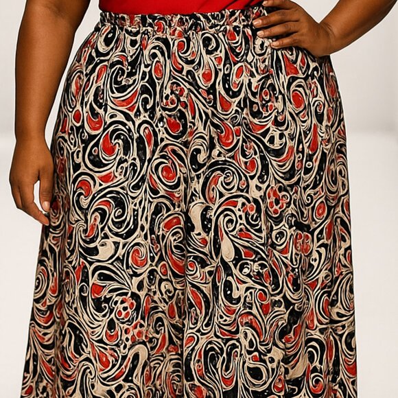 Plus size Maxi Skirt with Pockets All Over Print - Picture 7 of 7